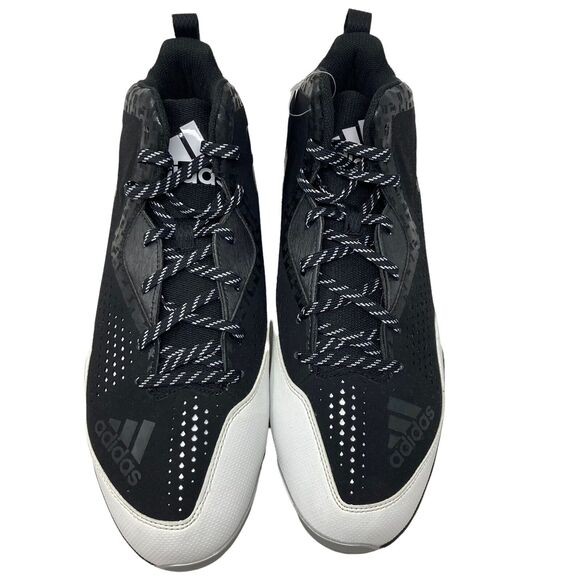 Adidas Power Alley 4 Mid Metal Baseball Cleats 12 US mens q16575 Black white